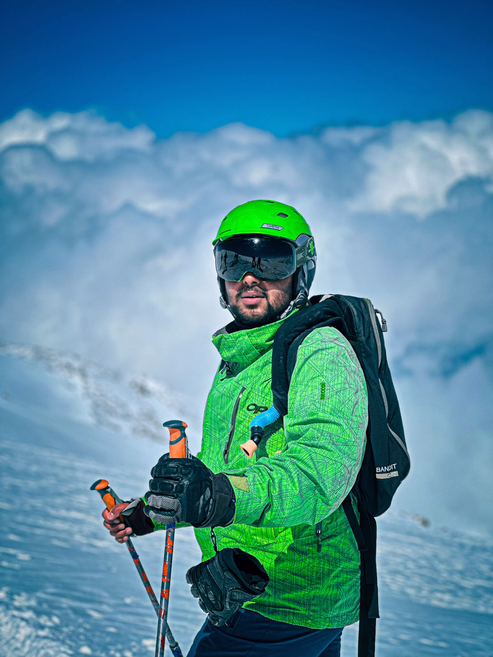 Musadiq Mushtaq, founder of Gulmarg Ski School, on the slopes in Gulmarg