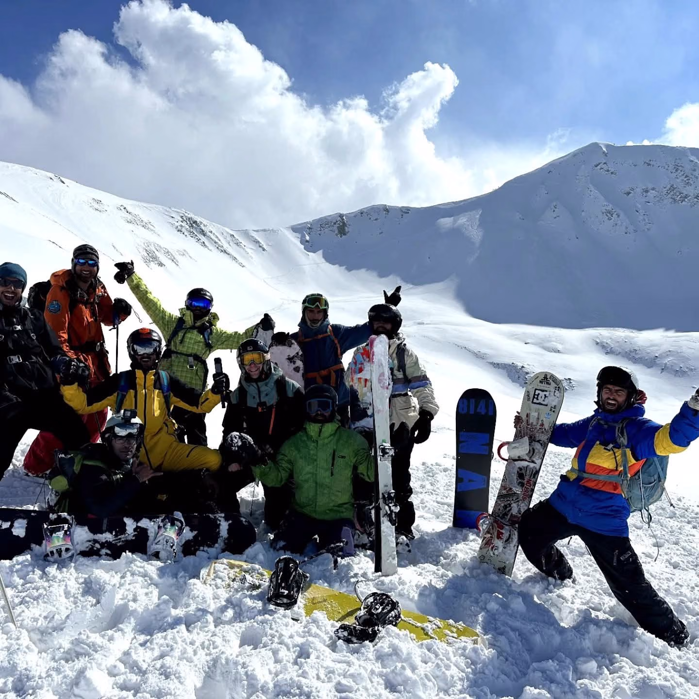 Gulmarg Ski School group on the mountain